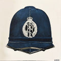 New Zealand Police Helmet Blue 1995 - Painting 24x24