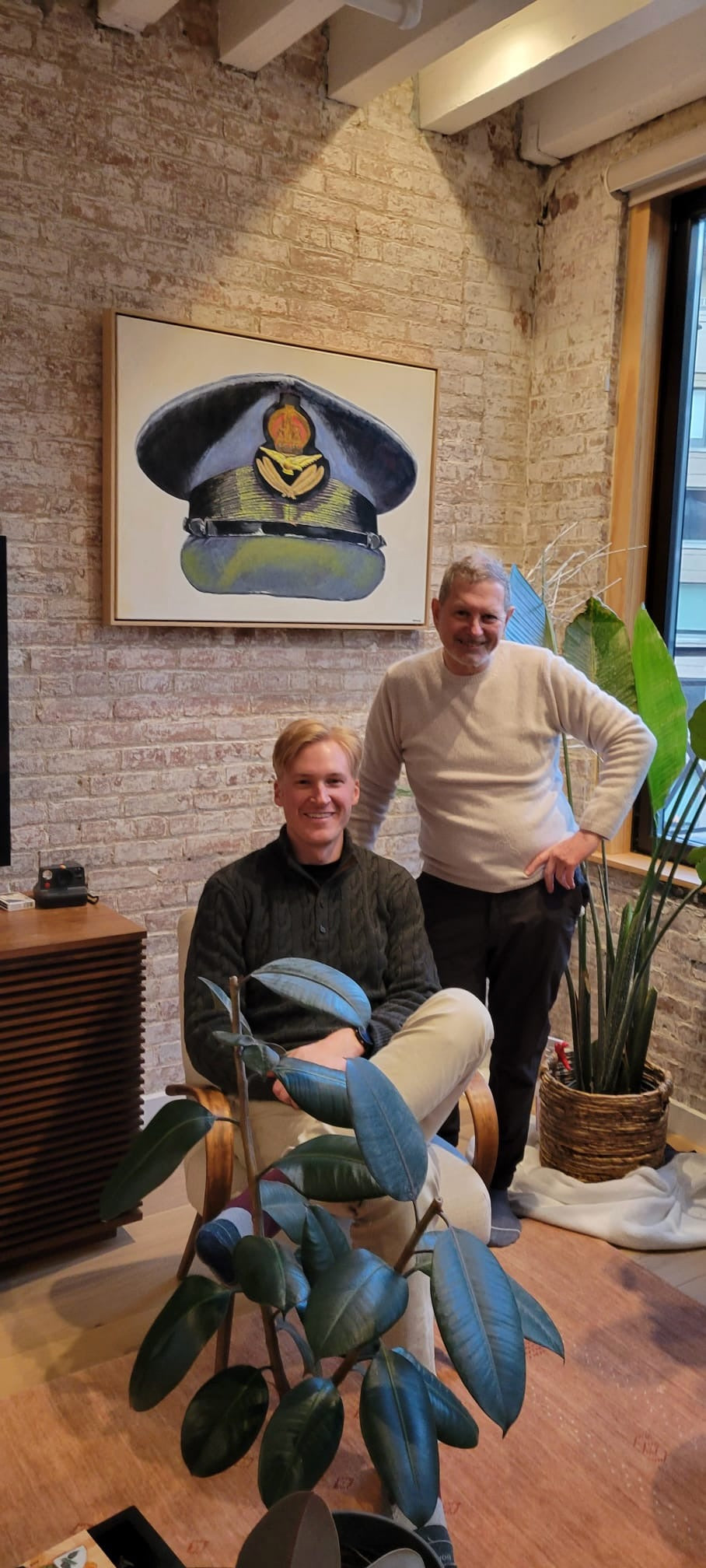 WW2 RAF Pilot Officer Visor Cap Painting - Boscombe Down 30x40