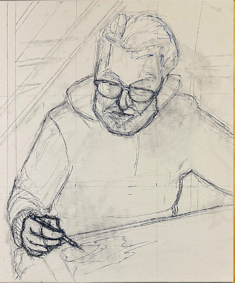 Preliminary drawing for a portrait of Laurence Kirwan painting