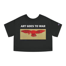 Art Goes to War Cropped Tee — Red Eagle Flying Albatross Graphic Women’s Crop Top — product photograph