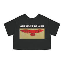 Art Goes to War Cropped Tee — Red Eagle Flying Albatross Graphic Women’s Crop Top — product photograph