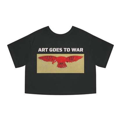 Art Goes to War Cropped Tee — Red Eagle Flying Albatross Graphic Women’s Crop Top - Art goes to War