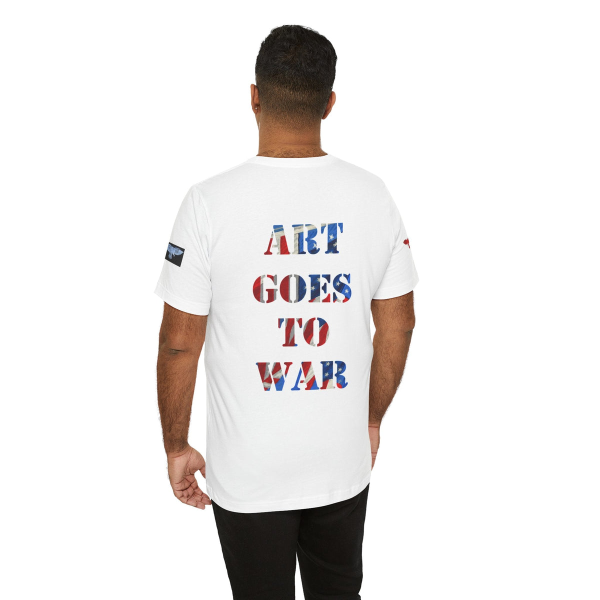 Art Goes to War Graphic Tee — Patriotic Eagle Statement T‑Shirt. Apparel — product photograph
