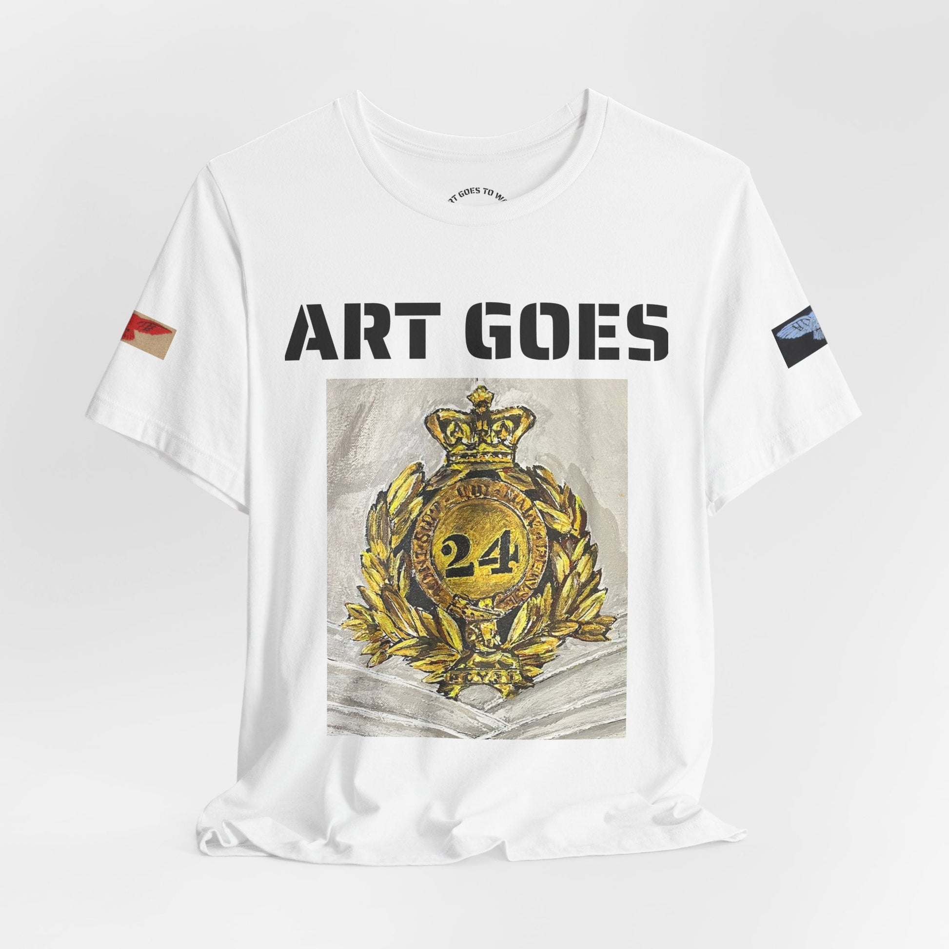 Art Goes To War Tee — Vintage Military Emblem Graphic T-Shirt - Art goes to War