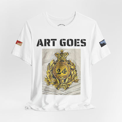 Art Goes To War Tee — Vintage Military Emblem Graphic T-Shirt - Art goes to War