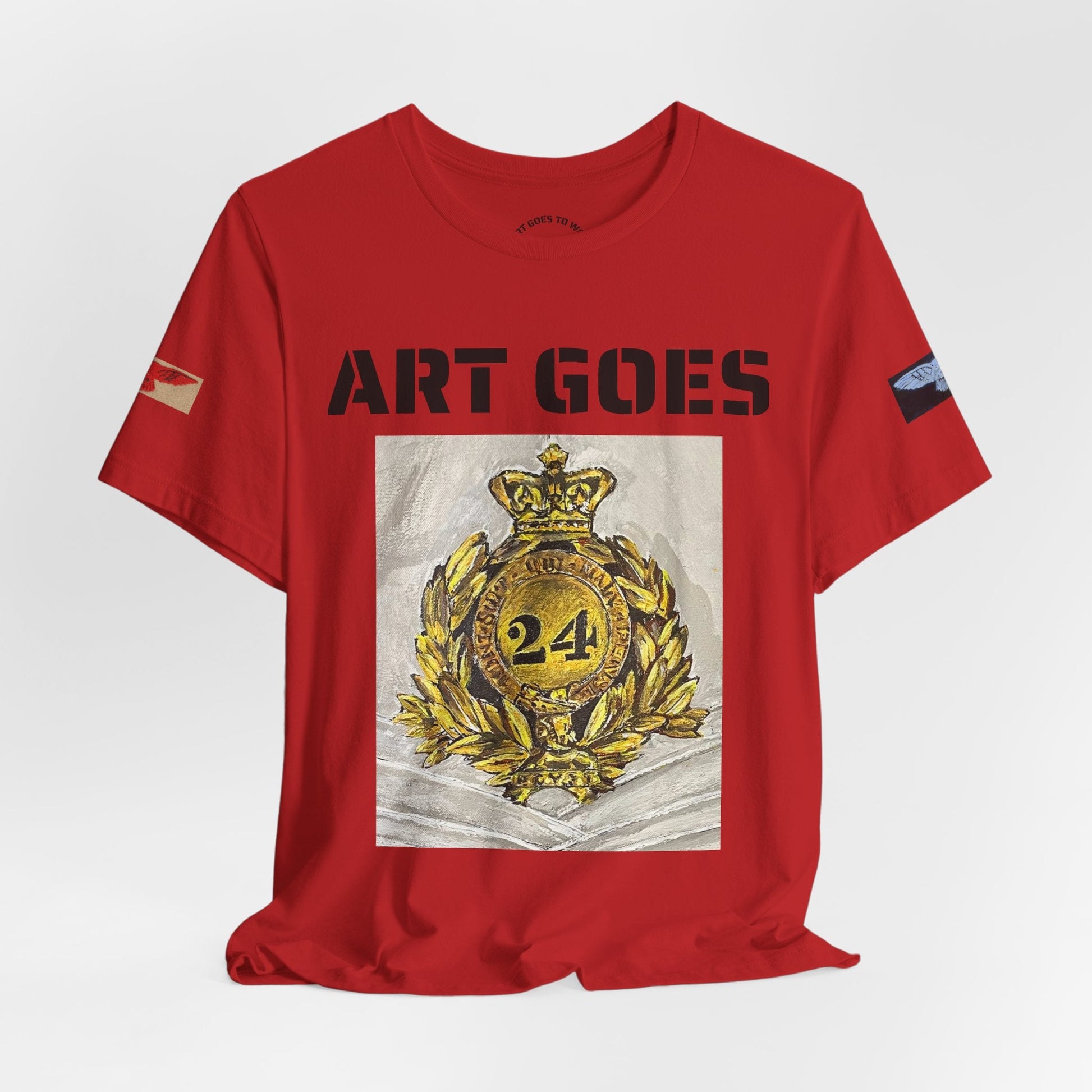 Art Goes To War Tee — Vintage Military Emblem Graphic T-Shirt - Art goes to War