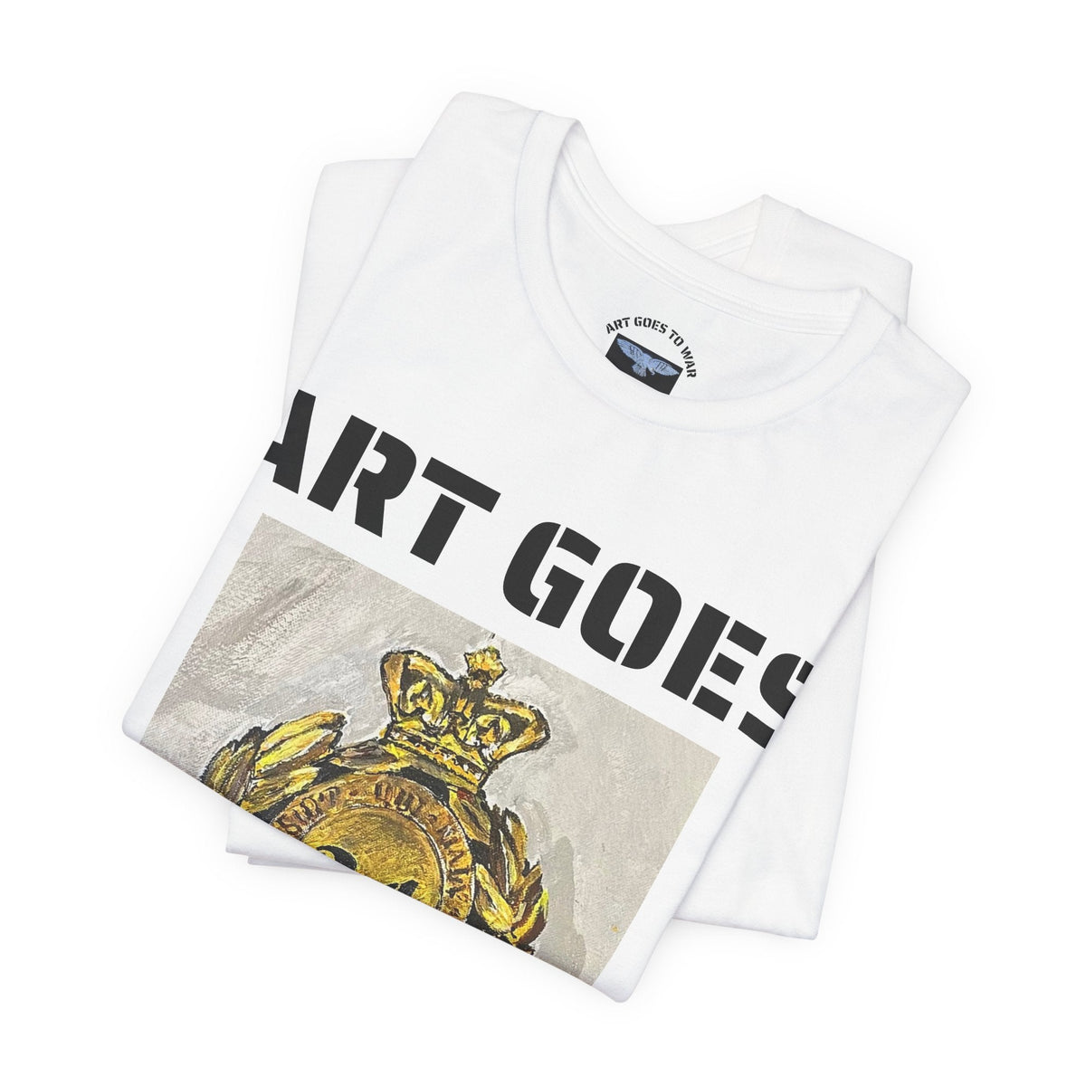 Art Goes To War Tee — Vintage Military Emblem Graphic T-Shirt - Art goes to War