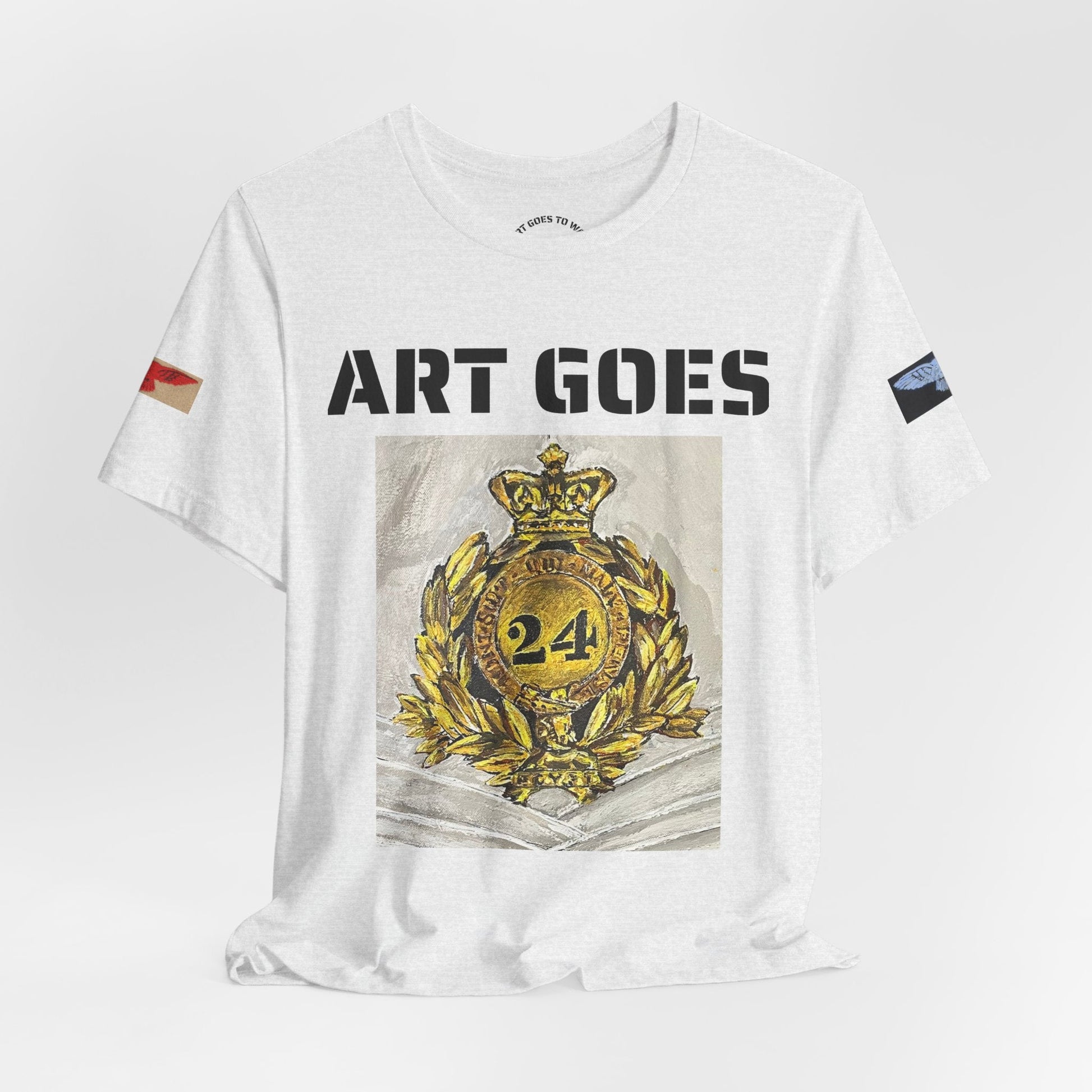 Art Goes To War Tee — Vintage Military Emblem Graphic T-Shirt - Art goes to War