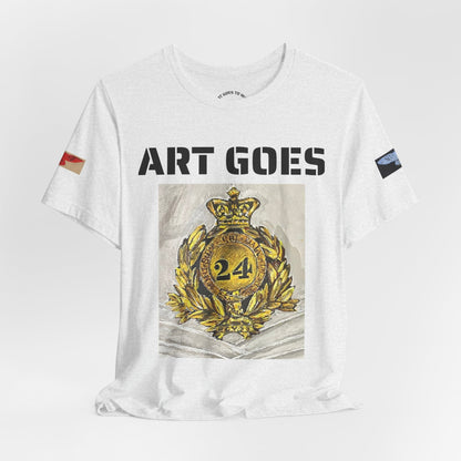 Art Goes To War Tee — Vintage Military Emblem Graphic T-Shirt - Art goes to War