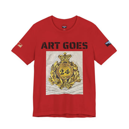 Art Goes To War Tee — Vintage Military Emblem Graphic T-Shirt - Art goes to War