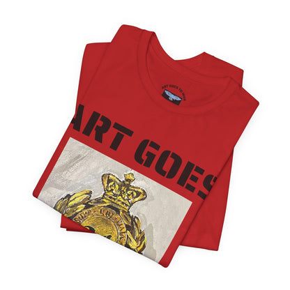 Art Goes To War Tee — Vintage Military Emblem Graphic T-Shirt - Art goes to War