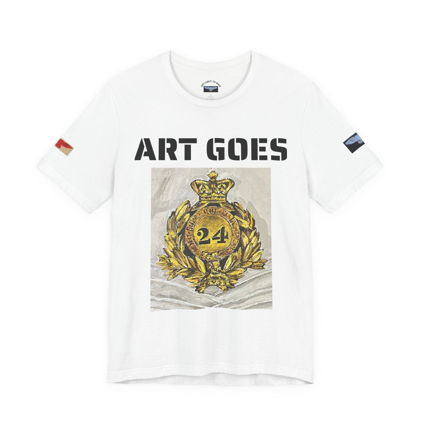 Art Goes To War Tee — Vintage Military Emblem Graphic T-Shirt - Art goes to War