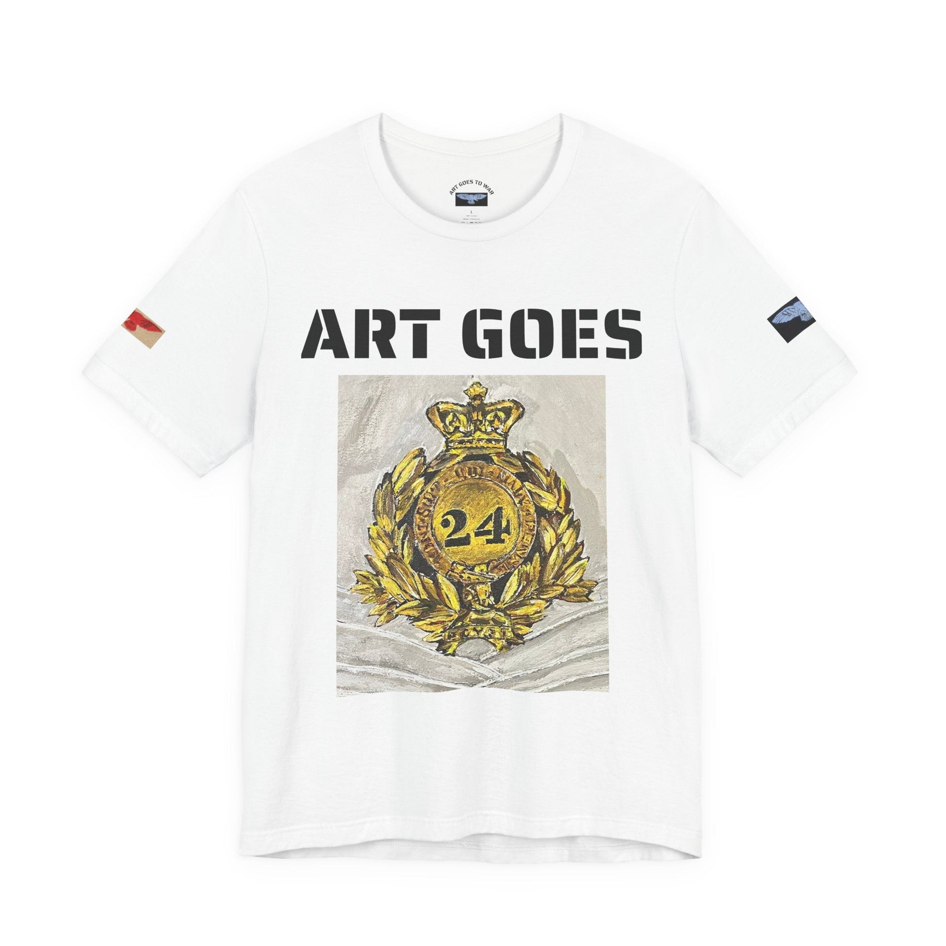 Art Goes To War Tee — Vintage Military Emblem Graphic T-Shirt - Art goes to War