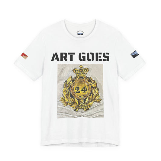 Art Goes To War Tee — Vintage Military Emblem Graphic T-Shirt - Art goes to War