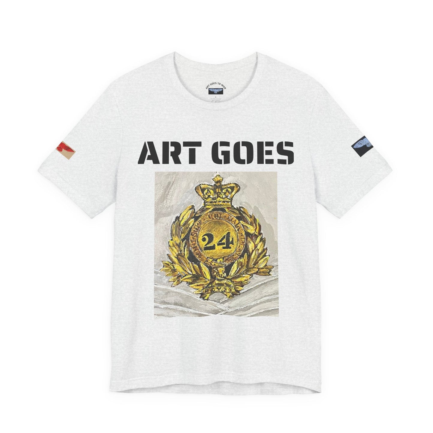 Art Goes To War Tee — Vintage Military Emblem Graphic T-Shirt - Art goes to War