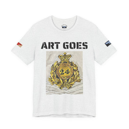 Art Goes To War Tee — Vintage Military Emblem Graphic T-Shirt - Art goes to War
