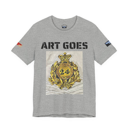 Art Goes To War Tee — Vintage Military Emblem Graphic T-Shirt - Art goes to War