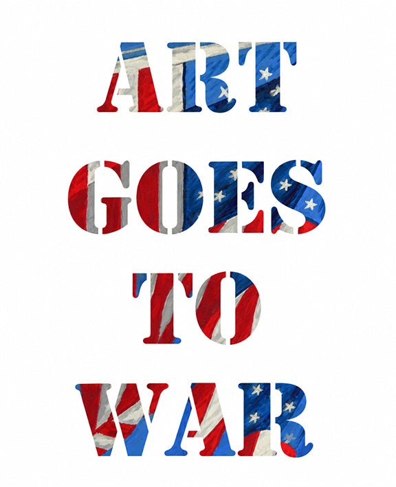 Art print featuring ART GOES TO WAR. Translucent print with Stars & Stripes