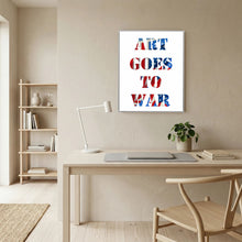 ART GOES TO WAR. Translucent print with Stars & Stripes — art print presentation mockup