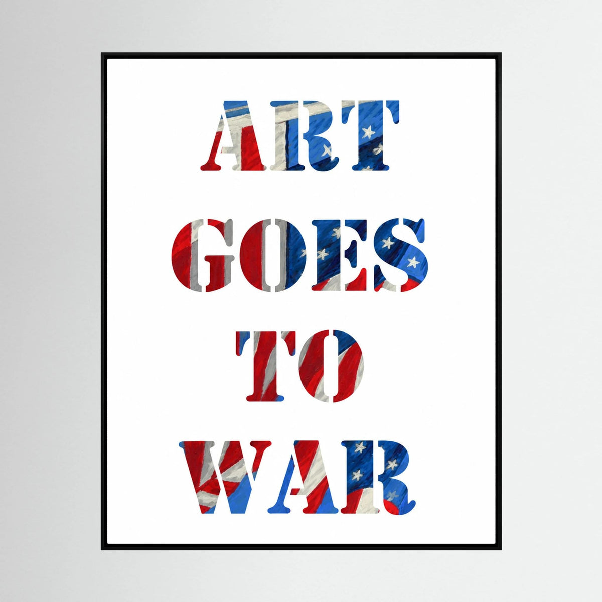 ART GOES TO WAR. Translucent print with Stars & Stripes — art print presentation mockup