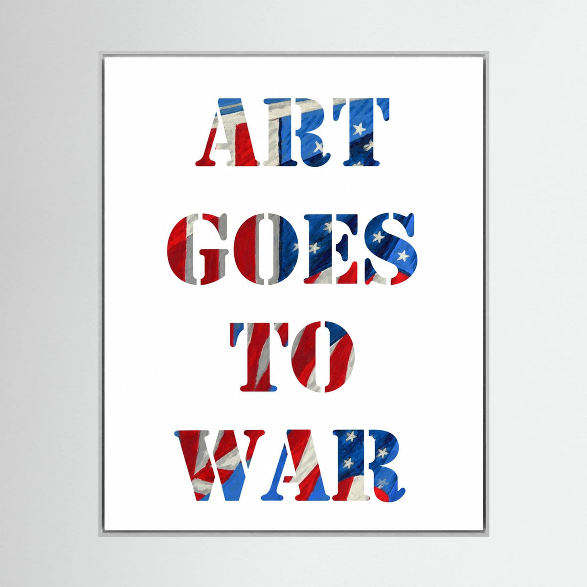 ART GOES TO WAR. Translucent print with Stars & Stripes — art print presentation mockup