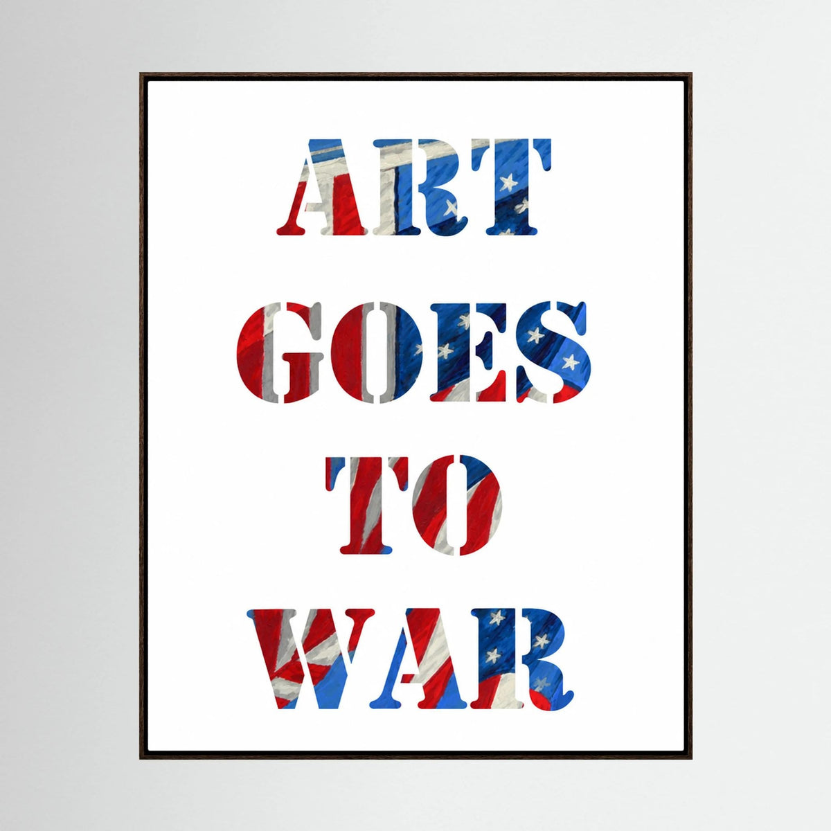 ART GOES TO WAR. Translucent print with Stars & Stripes — art print presentation mockup
