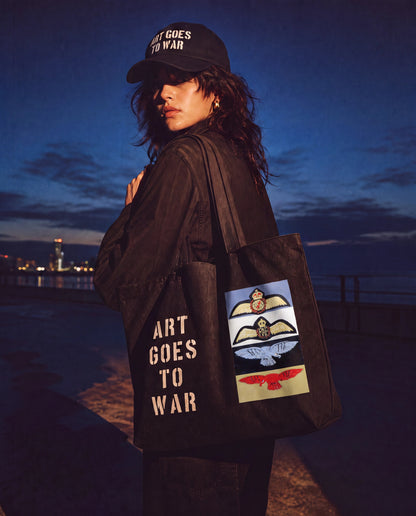 ART GOES TO "WEAR" Tote Bags. Also available with matching visor caps - Art goes to War