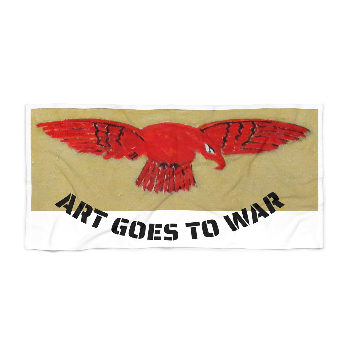 Beach Towel — "Art Goes to War" Red Eagle Graphic - Art goes to War