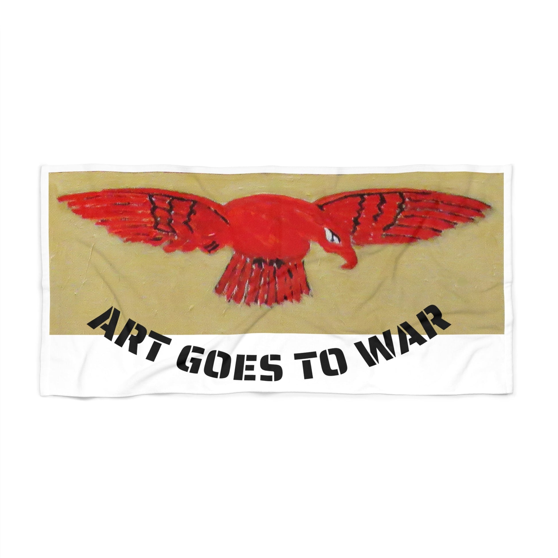 Beach Towel — "Art Goes to War" Red Eagle Graphic - Art goes to War