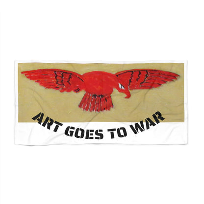 Beach Towel — "Art Goes to War" Red Eagle Graphic - Art goes to War