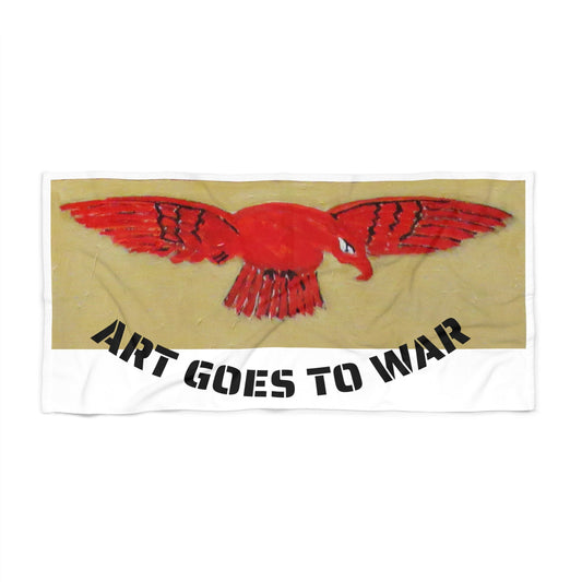 Beach Towel — "Art Goes to War" Red Eagle Graphic - Art goes to War