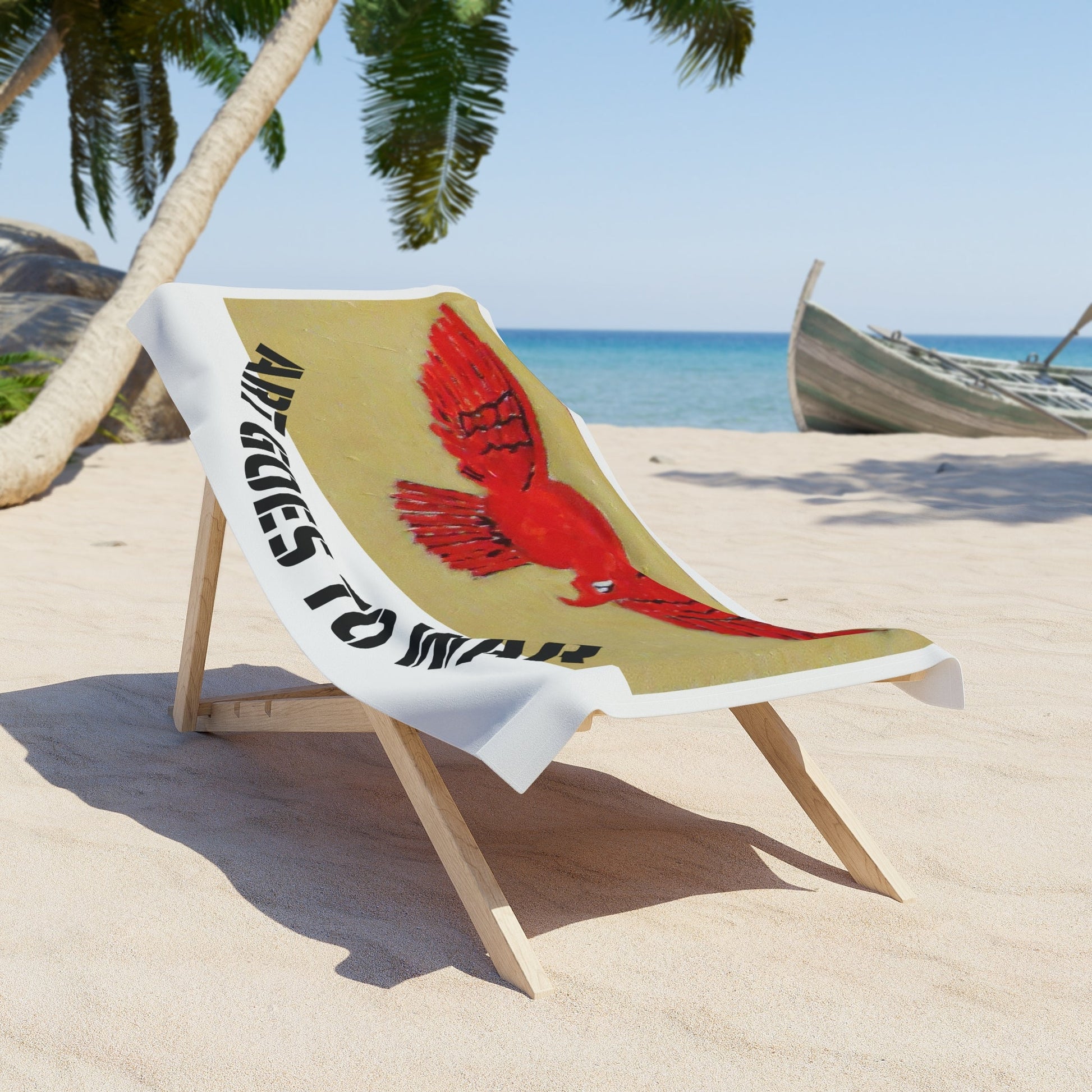 Beach Towel — "Art Goes to War" Red Eagle Graphic - Art goes to War