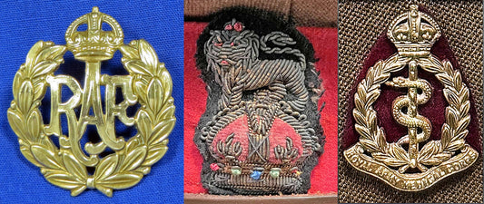 British Royal Air Force & British Army Cap Badges World War 2. Photograph - Art goes to War