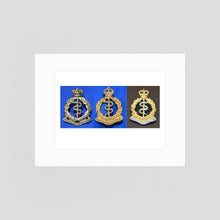 Composite image showing British Royal Army Medical Corps Victorian, World War 2 & Post-1953 Bi-metal versions