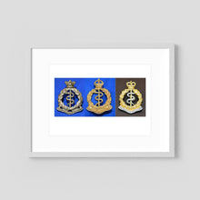 Composite image showing British Royal Army Medical Corps Victorian, World War 2 & Post-1953 Bi-metal versions