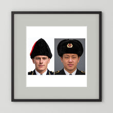 Composite image showing Canadian Military Winter Wedge Fur Hat and Russian Army Ushanka