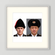 Composite image showing Canadian Military Winter Wedge Fur Hat and Russian Army Ushanka