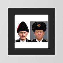 Composite image showing Canadian Military Winter Wedge Fur Hat and Russian Army Ushanka
