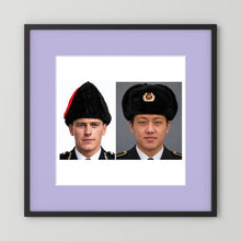 Composite image showing Canadian Military Winter Wedge Fur Hat and Russian Army Ushanka