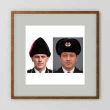 Composite image showing Canadian Military Winter Wedge Fur Hat and Russian Army Ushanka
