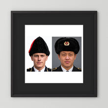 Composite image showing Canadian Military Winter Wedge Fur Hat and Russian Army Ushanka
