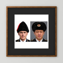 Composite image showing Canadian Military Winter Wedge Fur Hat and Russian Army Ushanka