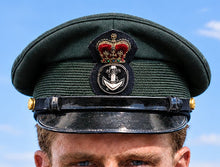 Photograph of Canadian Royal Navy Officer Visor Cap 1969, H.M.S. Rainbow