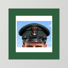 Canadian Royal Navy Officer Visor Cap 1969, H.M.S. Rainbow — photograph presentation mockup