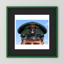 Canadian Royal Navy Officer Visor Cap 1969, H.M.S. Rainbow — photograph presentation mockup