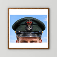 Canadian Royal Navy Officer Visor Cap 1969, H.M.S. Rainbow — photograph presentation mockup
