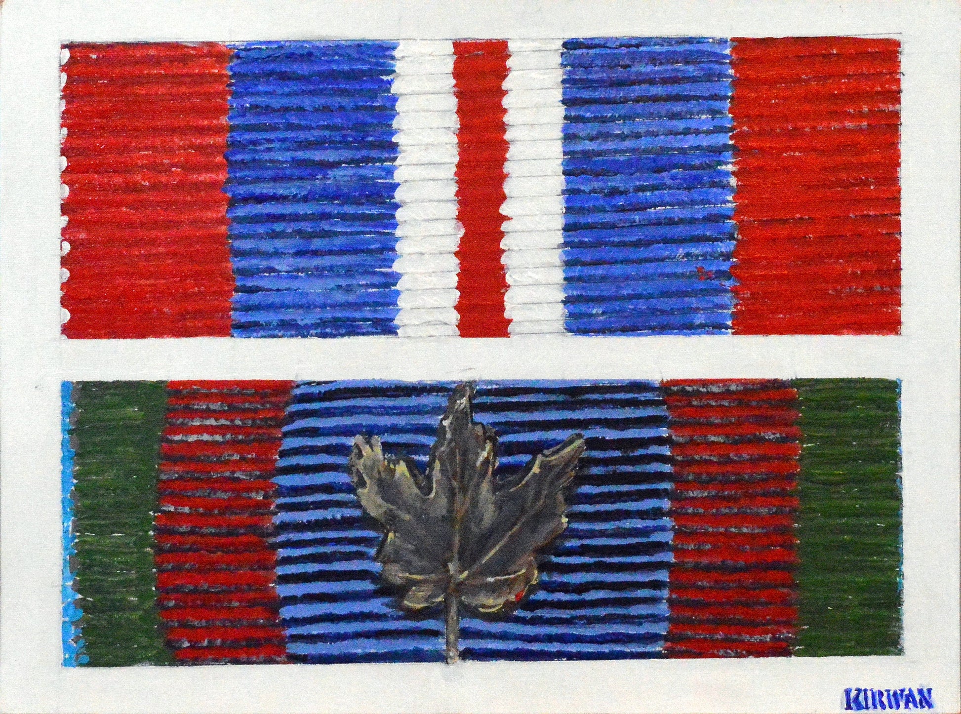 Canadian WW2 Medal Ribbon Bar 2. GSM & Canadian Volunteer Service. Painting - Art goes to War