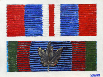 Canadian WW2 Medal Ribbon Bar 2. GSM & Canadian Volunteer Service. Painting - Art goes to War