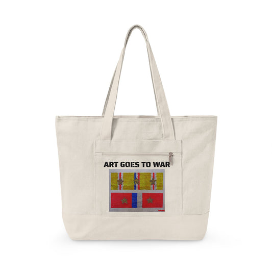 Canvas Tote Art Goes to War — Graphic Zippered Art Tote Bag - Art goes to War