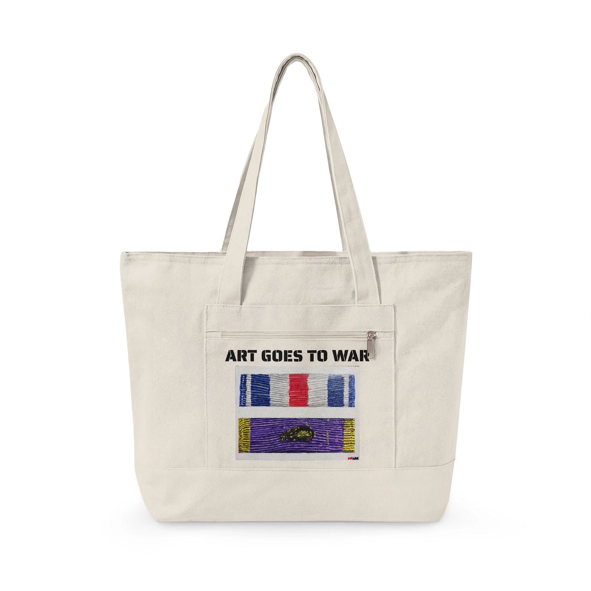 Art Goes to War canvas tote bag